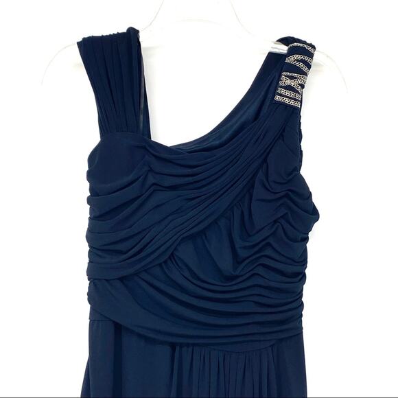 David Meister Full Length Sleeveless Evening Gown Midnight blue Women's Sz 6 - Picture 5 of 14